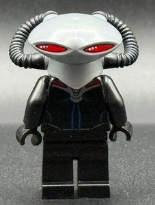 Lego DC Super Heroes Minifigura SH0160 Negro Manta Plano Plata Casco - Imagen 1 de 2