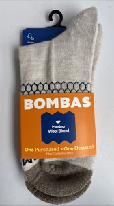 Bombas Men's Heavyweight Merino Wool Quarter Socks LARGE - Beige - Picture 1 of 7