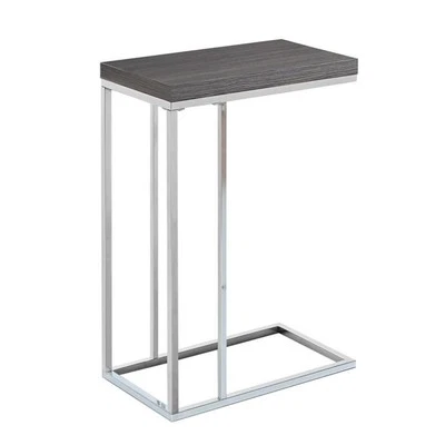 Accent Table C-shaped End Side Snack Living Room Bedroom Metal Grey - Image 1 of 4