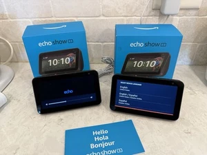 Set Of 2 AMAZON ALEXA ECHO SHOW 5 MODEL C76N8S—USED ONE WEEK - Picture 1 of 7