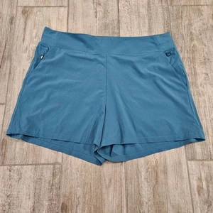Athleta Brooklyn Mid Rise Shorts Womens Size 16 Teal Green Casual Athleisure - Picture 1 of 12