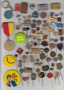 Vintage Sweden pin badges Job Lot Flag Coat of Arms Football Politics Royalty - Picture 1 of 1