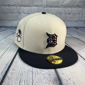 Detroit Tigers New Era 59Fifty July 4th Stars Stripes Hat Navy Fitted Sz 7 5/8 - Picture 1 of 7