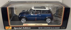 Maisto Rare Blue Mini Cooper Sunroof 1:18 Scale Special Edition #31656 Die Cast - Picture 1 of 12