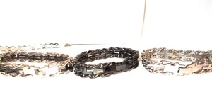 LYNX MEN'S STAINLESS STEEL SILVER & BLACK BRACELET + 1-SILVER, 1-BLACK STAINLESS - Picture 1 of 23