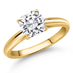 1.00 Ct Cushion Red Created Ruby 10K Yellow Gold Solitaire Engagement Ring - Picture 1 of 37