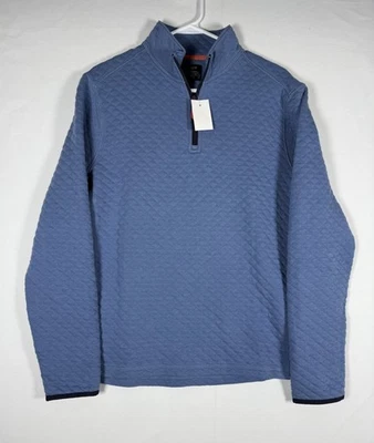 NWT J. Crew Sweater Men Small Blue Authentic Fleece Quilted 1/2 Zip Pullover $98 - Image 1 of 4