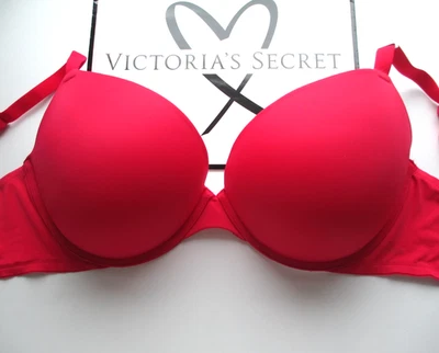 VICTORIA'S SECRET PINK Super Push-Up Bra VS Red 34B 36B 36C 38C 38D 38DD 40B 40C - Image 1 of 4