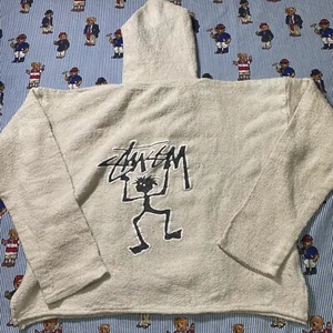 Sudadera con Capucha Baja Blanca/Natural Gráfica Stickman STUSSY De Colección Adulto - Imagen 1 de 5