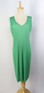 Vestido ISSEY MIYAKE verde plisado sin mangas 150 8433 - Imagen 1 de 6