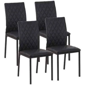 Sillas de comedor modernas sillas tapizadas de cuero sintético con patas de metal para - Imagen 1 de 12
