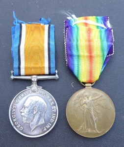 WW1 BRITISH WAR & VICTORY MEDAL PR NAMED TO A CPL IN THE  HAMPSHIRE REGT - Bild 1 von 7