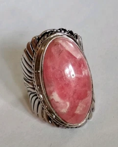 925 Sterling Silber und Rhodochrosit Stein Ring - Bild 1 von 9