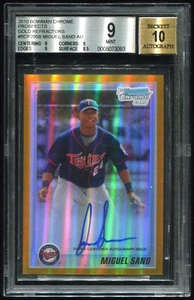 Miguel Sano 2010 Bowman Chrome GOLD Ref /50 AUTO AUTOGRAPH RC ROOKIE BGS 9! - Picture 1 of 2