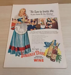Virginia Dare American Red White Wine 1946 Vintage Print Ad Life Magazine - Picture 1 of 1