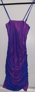 Fashion Nova Royal Blue & Pink Combo Mesh Mini Dress Double Life Size XS NWT - Picture 1 of 5