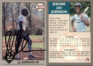 J.J. Johnson Signed 1991 Front Row Draft Picks #48 Card Pine Plains Bombers
