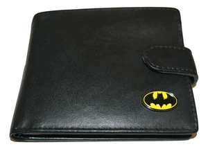 BATMAN Soft Leather Wallet Enamel emblem Gift Boxed DC Comics Super Hero Men's
