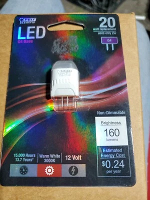 G 4 Feit Electric LED Replacement 2W Light Bulb G-4 Base 20 Watts New - Image 1 of 4