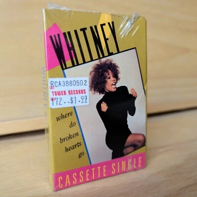 WHITNEY HOUSTON Where Do Broken Hearts Go Cassette Single 1988 NEW and SEALED - Image 1 of 4
