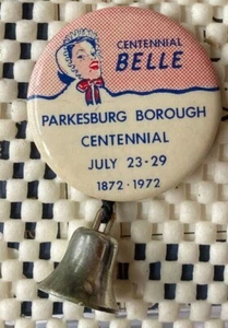 Vintage Lansdale Centennial 1972 Button Bell 1872-1972 Pin / Brooch - Picture 1 of 1