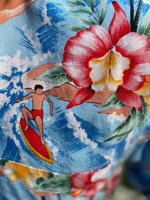 Camisa Hawaiana Vintage Diane Von Furstenberg Talla 12 Para Mujer Floral Surfers Foto 1 de 4