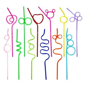 24 Pcs Crazy Drinking Straws Reusable Loop Curly Straws for Party Supplies - Picture 1 of 9