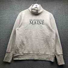 University of Maine Sweatshirt Women Large High Neck Embroidered Heathered Gray*