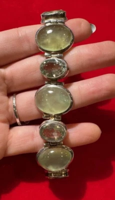 Hallmarks CR Green Tourmaline Amethyst Sterling Silver Bracelet Birmingham DA5 - Image 1 of 4