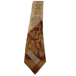 Museum Artifacts Necktie Mens 61x4 Tan Silk Battle Of Gettysburg 1863 Civil War - Picture 1 of 8