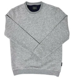 Peter Werth London Grey Rib Knit Textured Sweater Relaxed Fit Pullover - Medium - Picture 1 of 9
