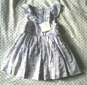 Janie And Jack Baby Girl 6-12 Month Purple Floral Short Sleeve Easter Dress NWT - Picture 1 of 6