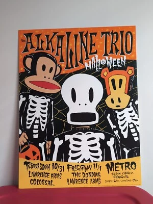 Raro Póster de Concierto de Halloween Chicago Trío Alcalino Punk Rock Paul Frank NUEVO Foto 1 de 4