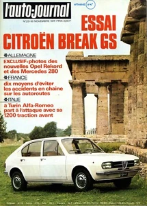 L'AUTO JOURNAL n°23 18/11/1971 GS BREAK FIAT 128 RALLY RENAULT face à la course - Imagen 1 de 1