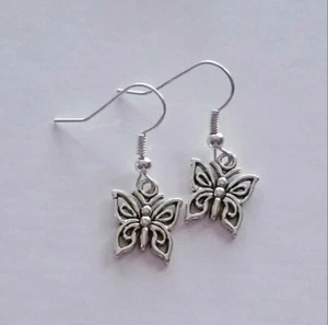 Butterfly Earrings, Dangling Butterfly Earrings, Spring Jewelry, Minimalist - Picture 1 of 1