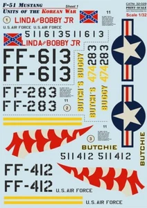 Print Scale 32-029  1/32 Decal for F-51 Mustang. Units of the Korean War - Imagen 1 de 3