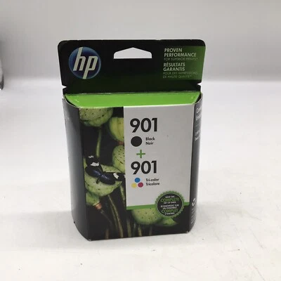 2019 Genuine HP 901 Black and Tri-color Ink Cartridges Combo Pack CN069FN OEM - Image 1 of 2