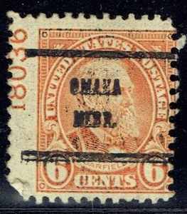 1926 6c GARFIELD w/PRECANCEL f/OMAHA NE(638-61) w/UL plate no 18036! - Picture 1 of 1