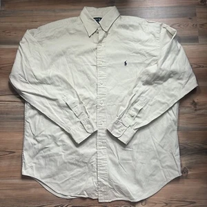 Camisa Ralph Lauren Blaire Manga Larga Con Botones Beige Talla Grande - Imagen 1 de 7