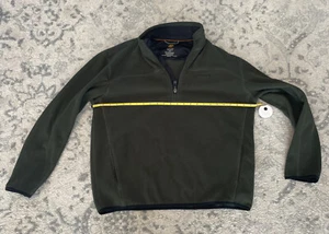 TIMBERLAND giacca pile mezza zip pullover verde outdoor morbido uomo grande escursione - Foto 1 di 7
