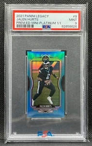 2021 Panini Legacy Jalen Hurts Premium Platinum Mini #1/1 PSA 9 Mint - Picture 1 of 2
