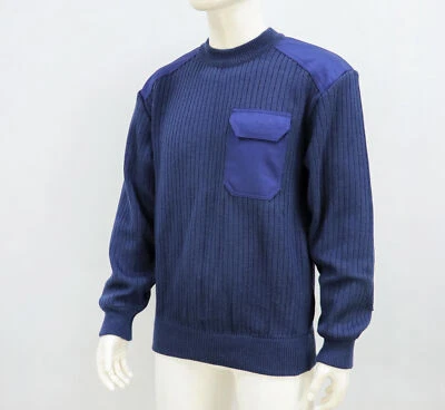 Russian Pilot Blue Wool Blend Sweater Top Knitted Thick and Warm - Image 1 of 4