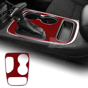Center Gear Shift Cover Sticker For Dodge Durango 14-2020 Dark Red Carbon Fiber - Picture 1 of 8