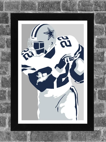 Dallas Cowboys Emmitt Smith Portrait Sports Print Art 11x17 Cover