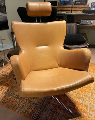 Loungesessel Loungechair Gyro  by Conform in Leder Cognac mit  Kopfstütze - Bild 1 von 4
