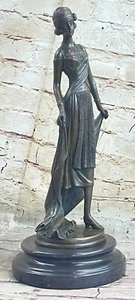 Handcrafted tribute to Erte by J.Kassin Bronze Sculpture Home Office Decoration - Picture 1 of 7