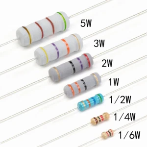 1/6W 1/4W 1/2W 1W 2W 3W 5W Carbon Film Resistor ±5% Range of Values 100Ω to 910Ω - Picture 1 of 8