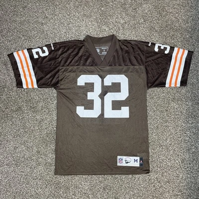 Camiseta deportiva retro Cleveland Browns Jim Brown #32 Reebok NFL colección de colección mediana Foto 1 de 4