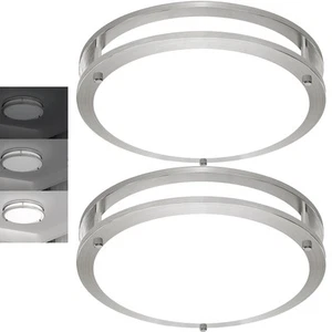 2 Pack 36W Ceiling Light Fixture Brushed Nickel, 13in LED Ceiling Light, Flus... - Picture 1 of 7