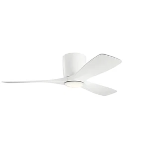 Kichler 300032 Volos 48" 3 Blade Hugger Indoor Ceiling Fan - Wall - White - Picture 1 of 7